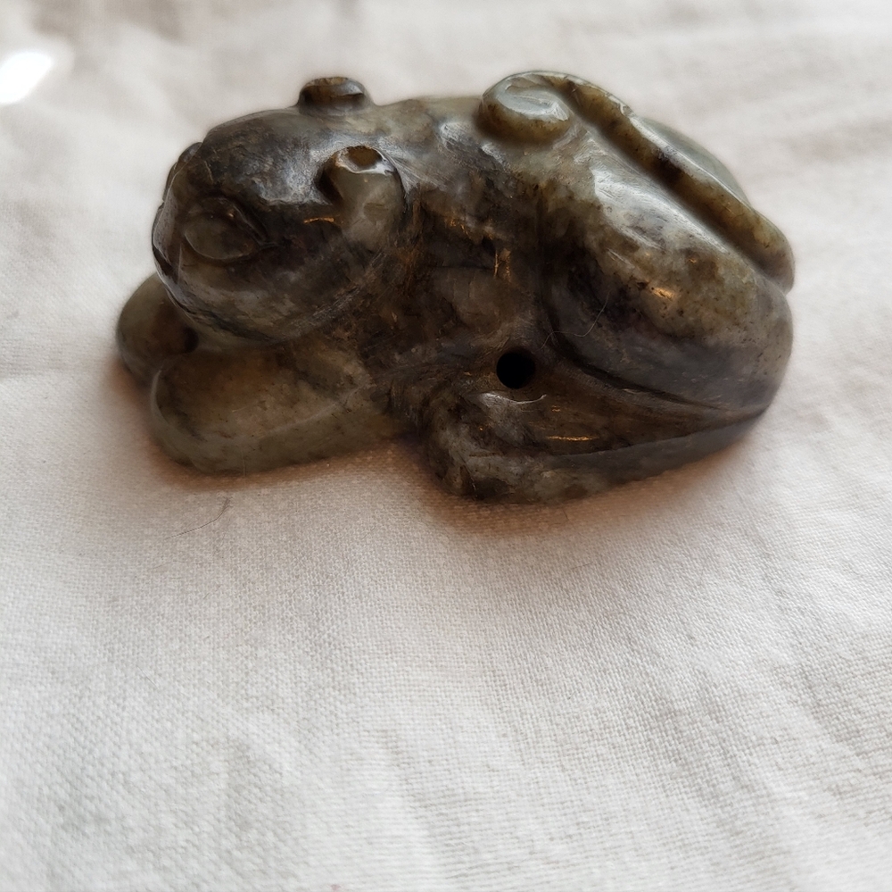 CarvedJadeite Stone Appox. 1 X 2.25 Inch Cat Figurine